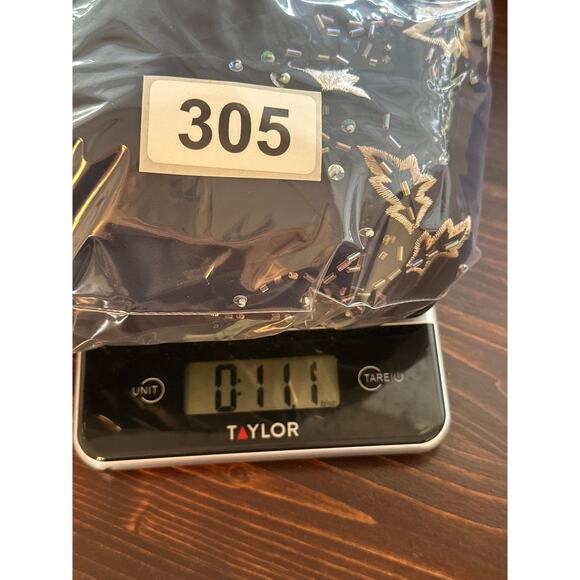 S.LFashion Dress 16 Navy Blue Embroidered Sequin 90s Whimsigoth Handkerchief Hem - Picture 10 of 10